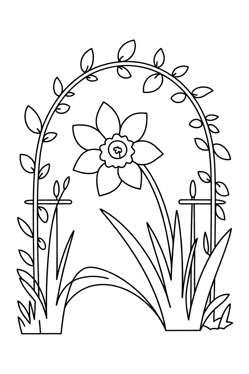 reaching garden gate coloring pages