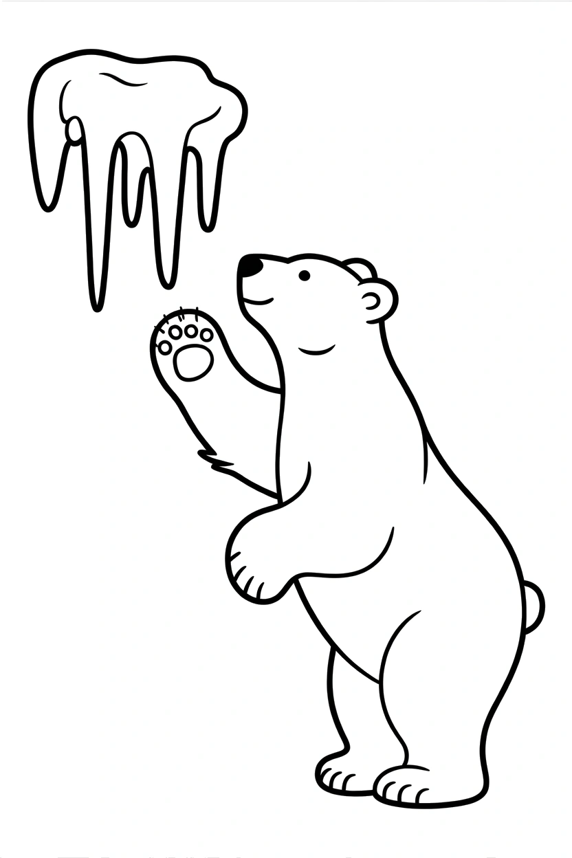reaching icicle polar bear stretch printable sheet reaching icicle polar bear stretch printable sheet