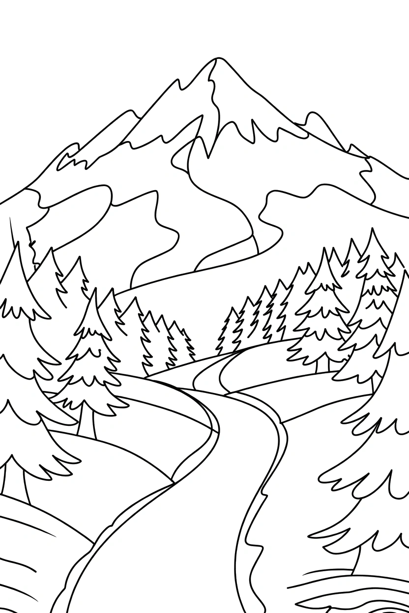 reaching mountain pine trail coloring pages