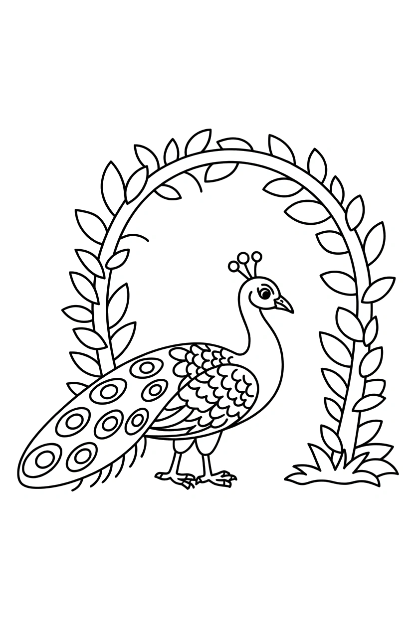 reaching peacock garden arch coloring pages reaching peacock garden arch coloring pages