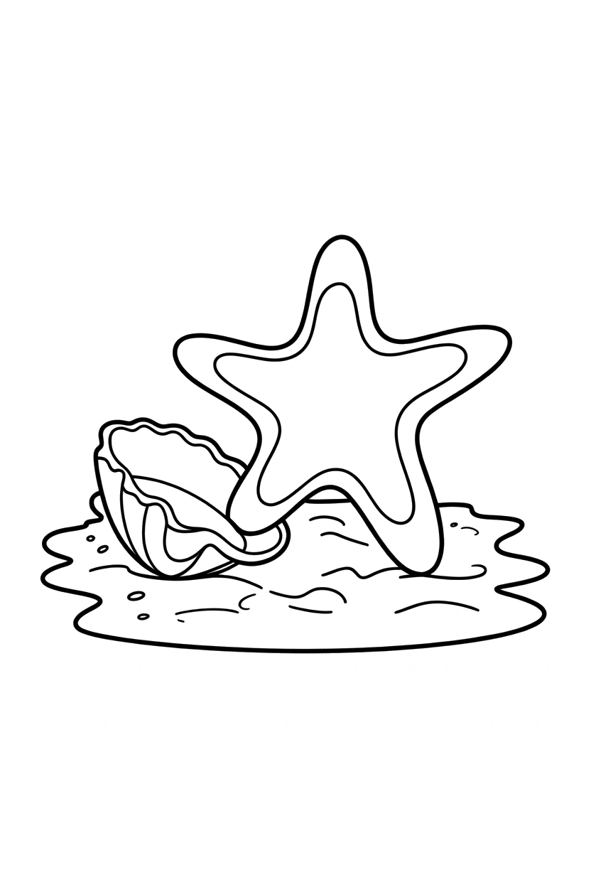 reaching starfish buried shell drawing reaching starfish buried shell drawing