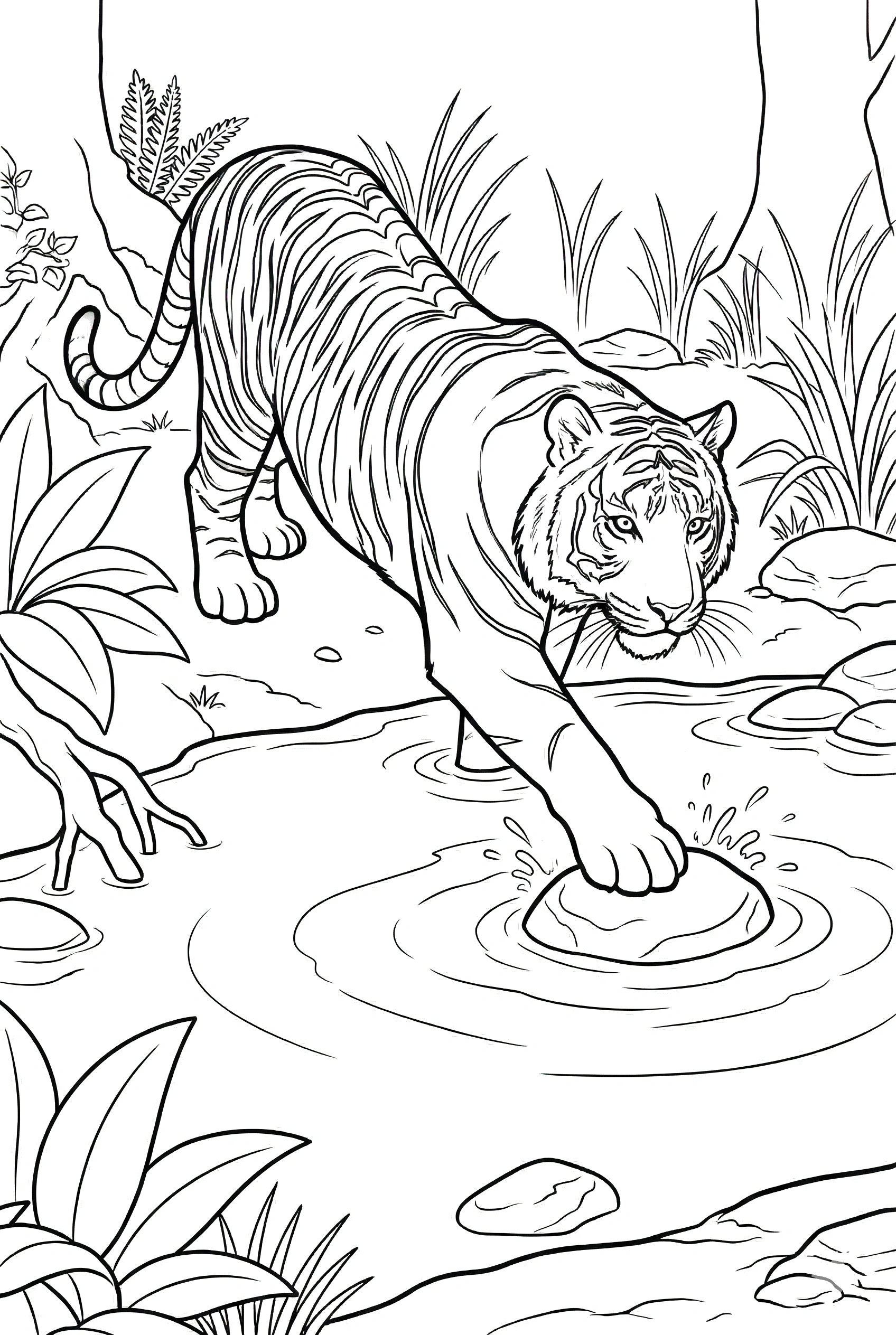 reaching tiger shallow creek stone printable sheet