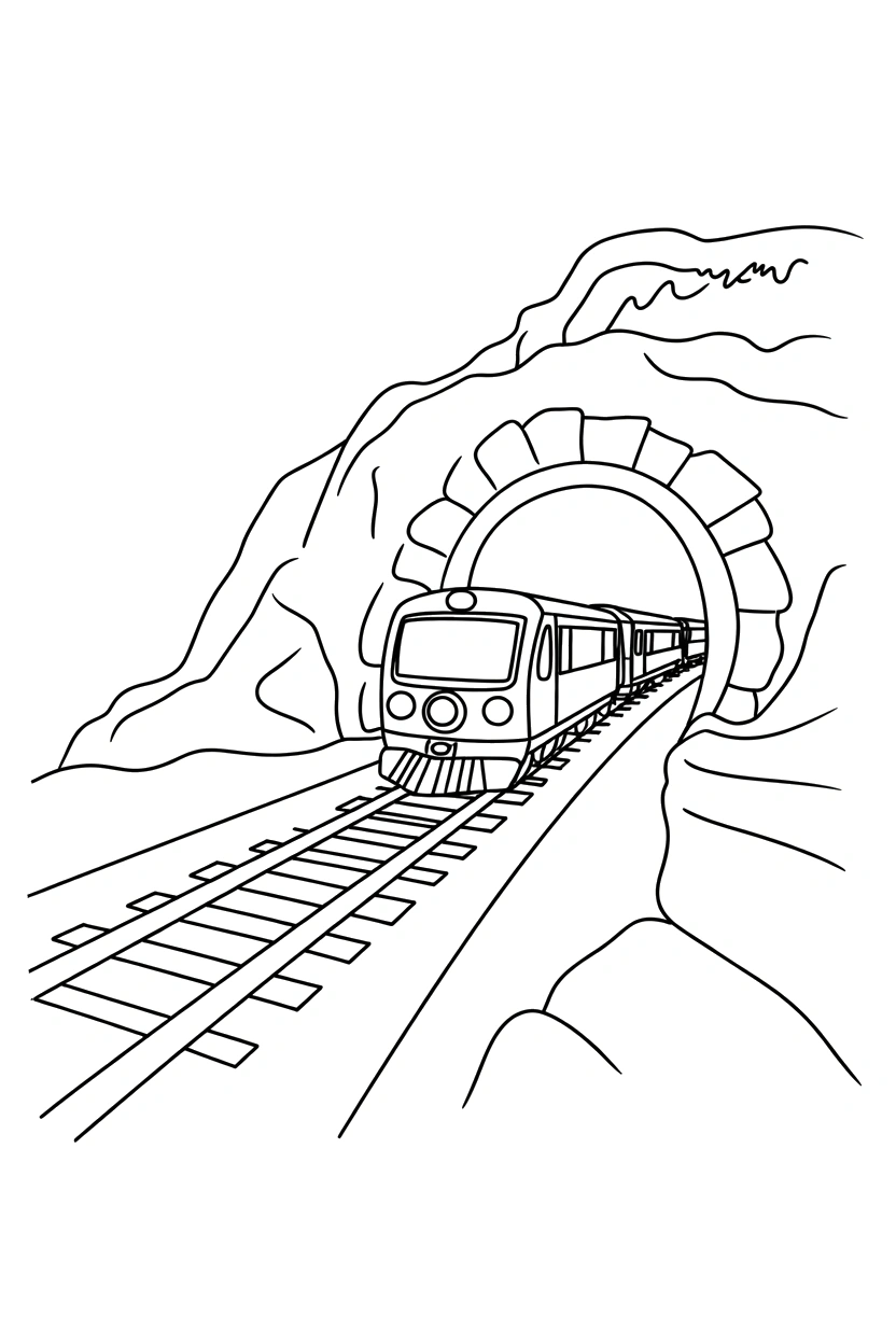 reaching train stone tunnel coloring pages reaching train stone tunnel coloring pages