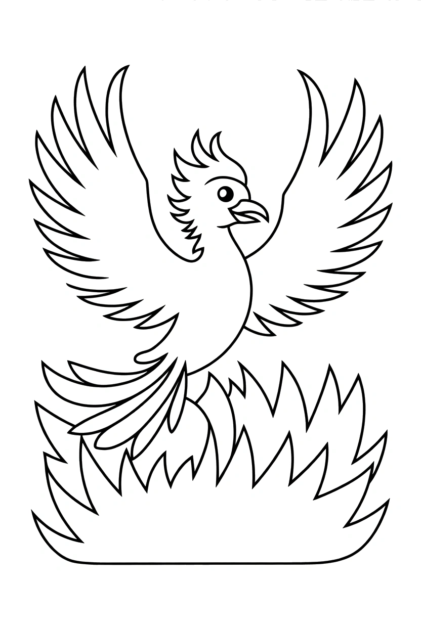 rebirth phoenix ash pile coloring pages