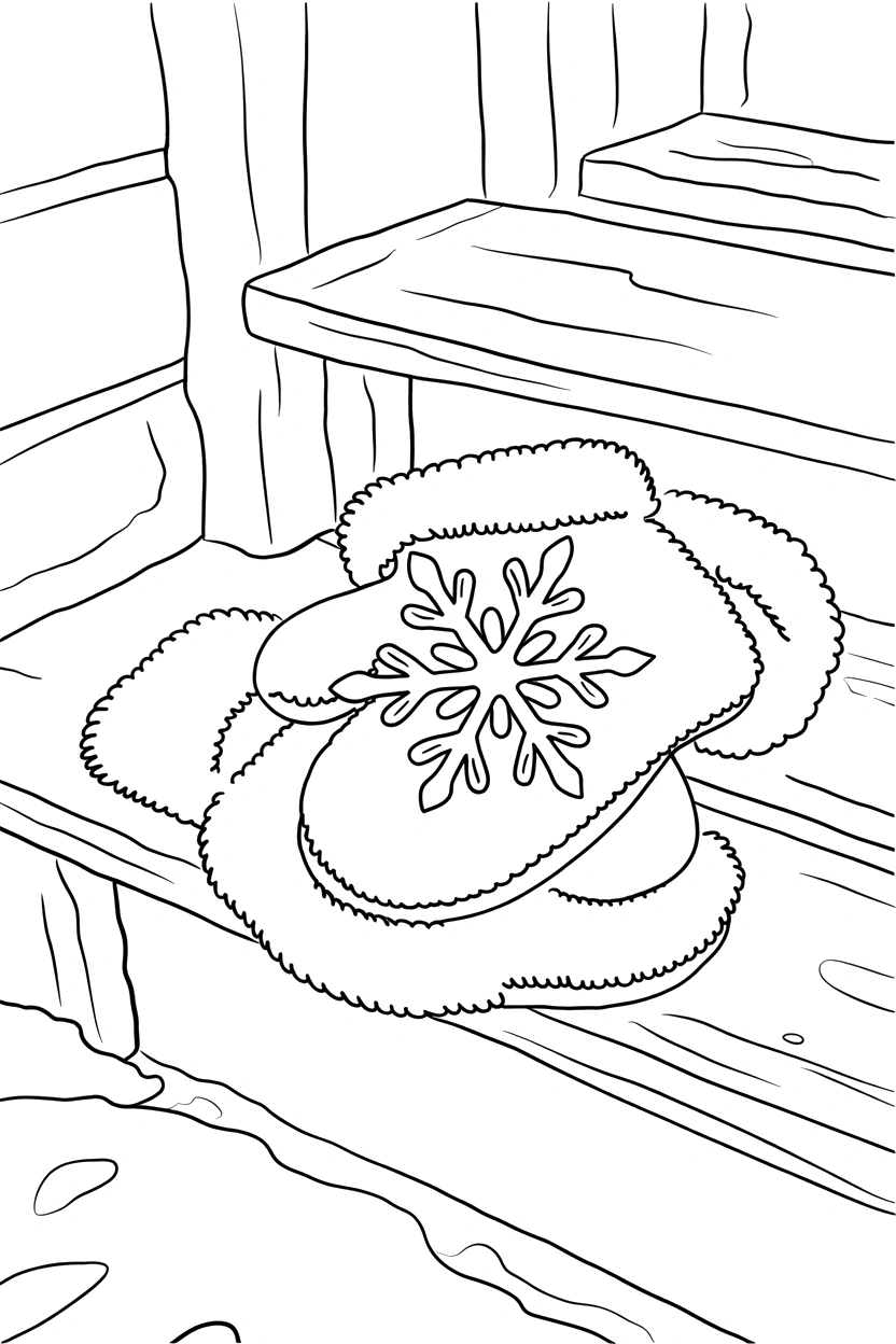 resting against mitten coloring pages