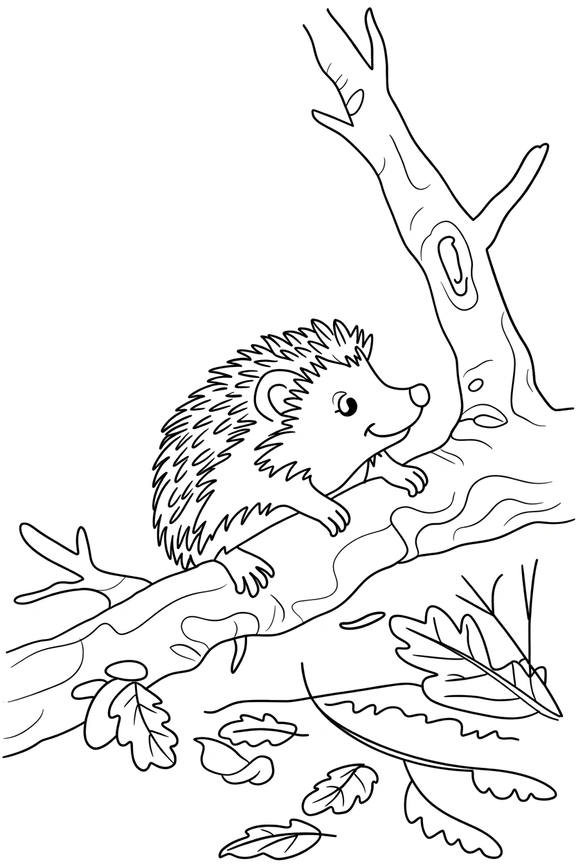 resting scene with branch coloring pages