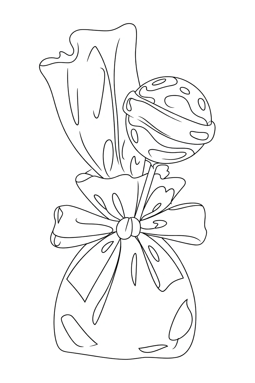ribbon bag candy coloring page ribbon bag candy coloring page