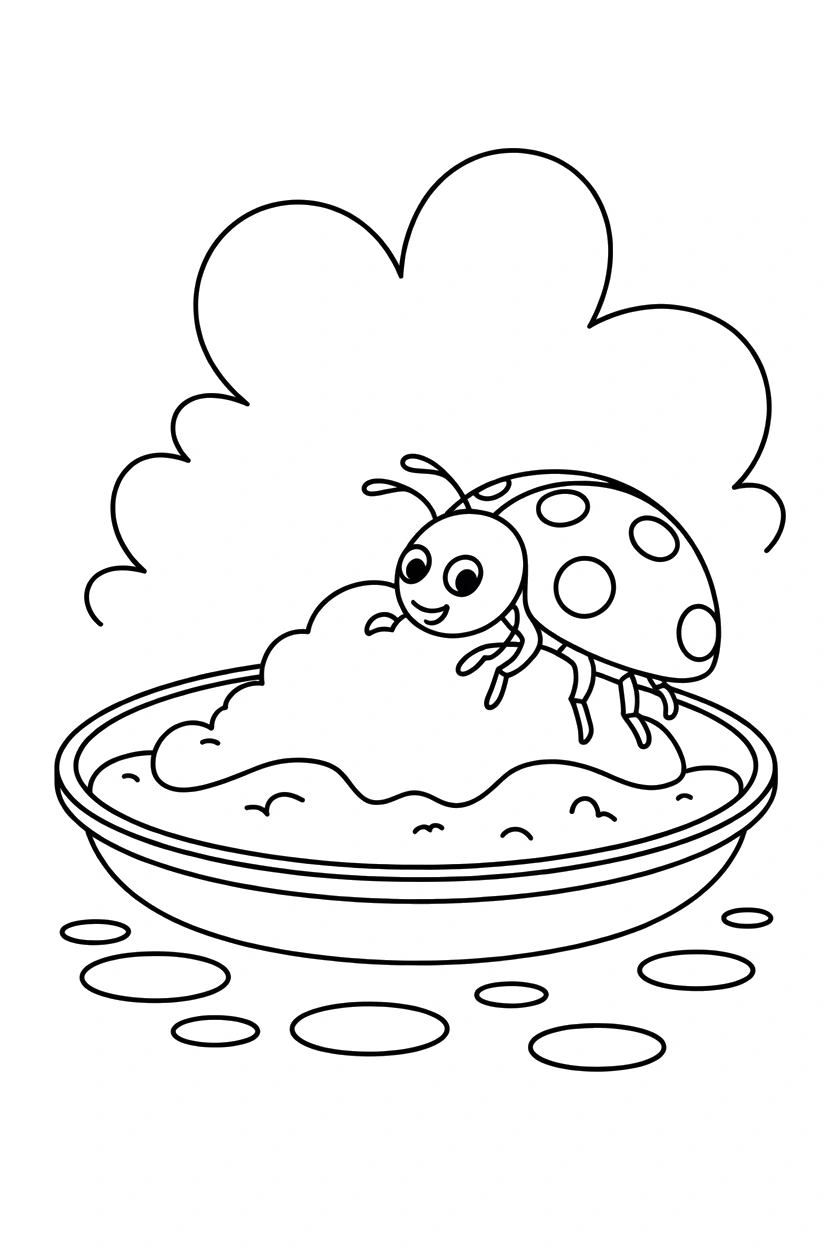 saucer edge ladybug coloring pages