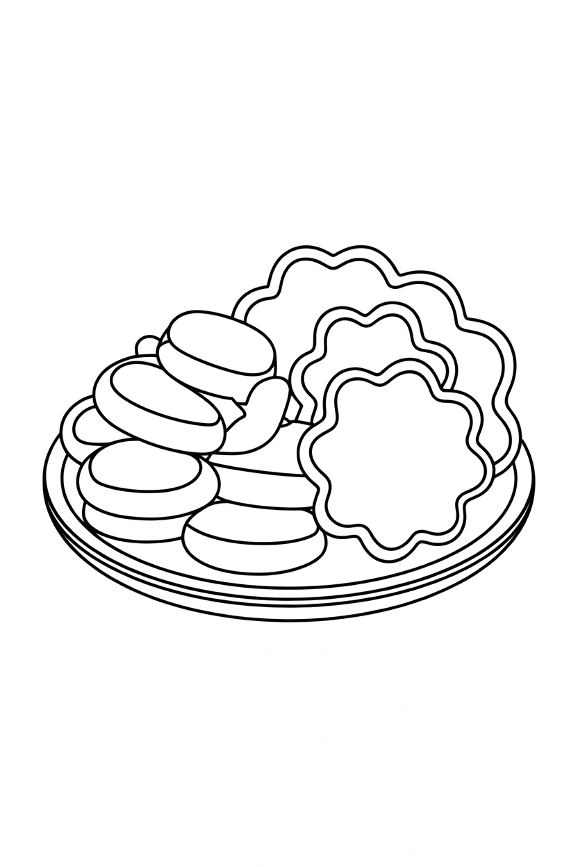 scalloped plate cookie coloring pages