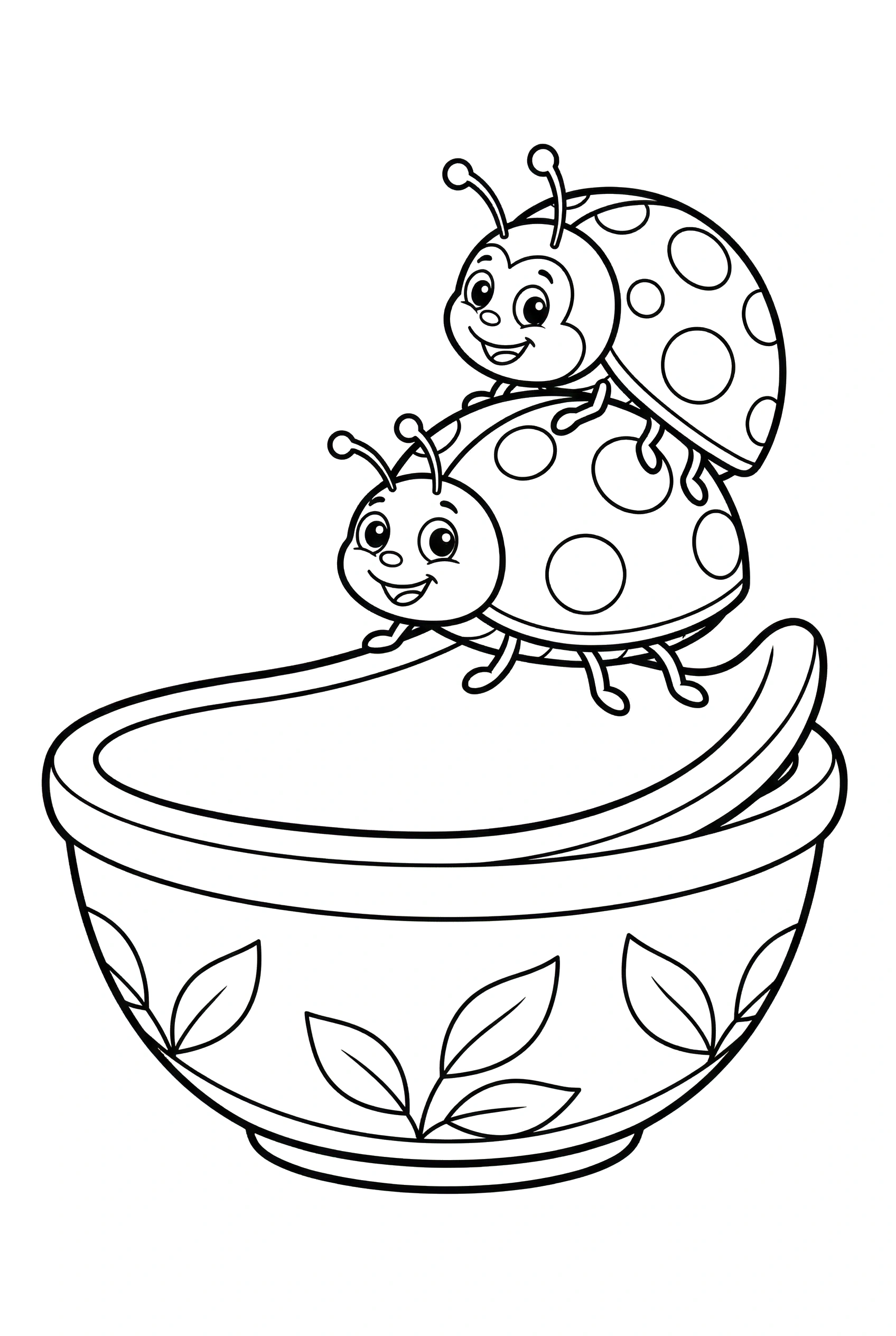 shallow bowl ladybug coloring sheets