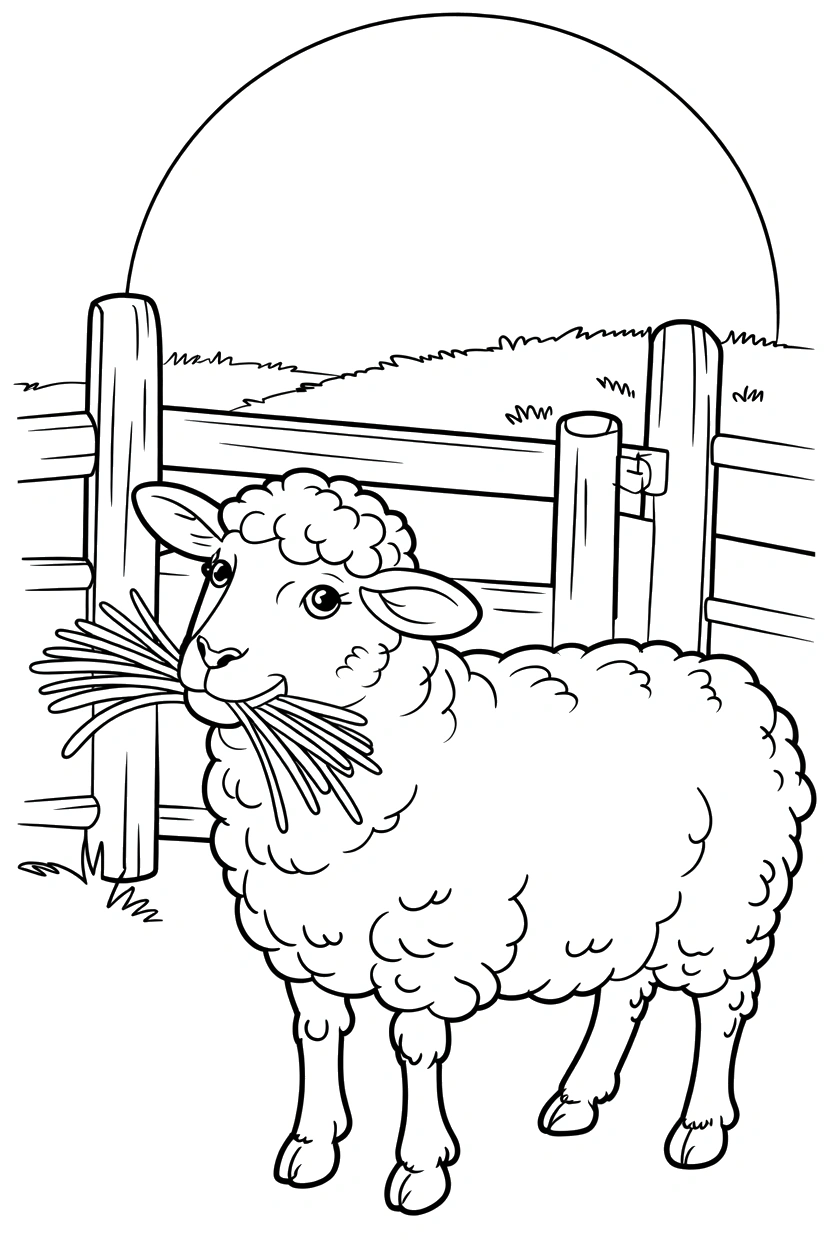 sheep holding hay bundle drawing sheep holding hay bundle drawing