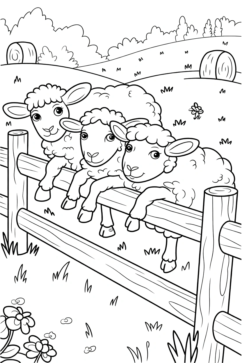 sheep leaning split rail fence coloring pages sheep leaning split rail fence coloring pages