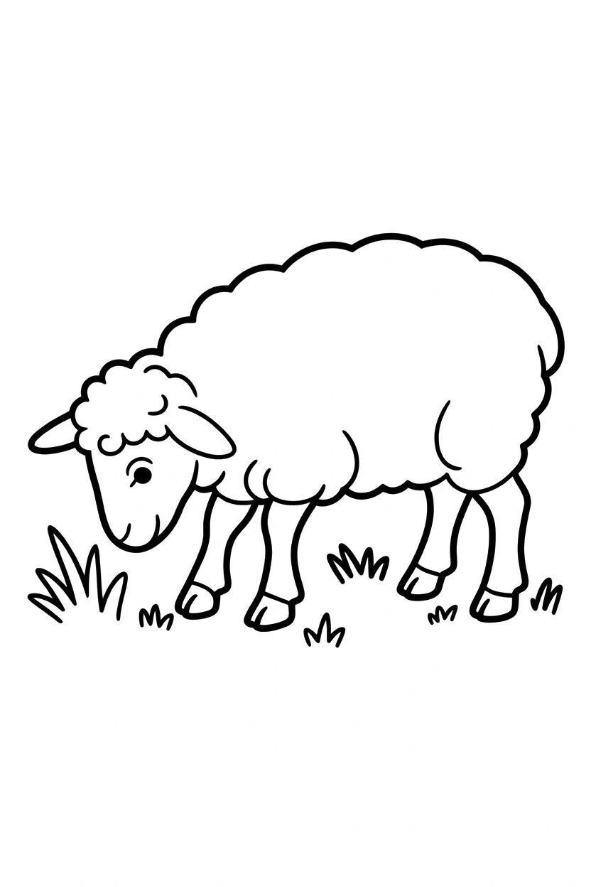 sheep pulling grass tufts printable sheet sheep pulling grass tufts printable sheet