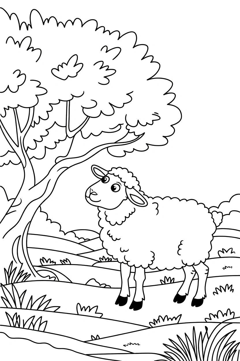 sheep reaching tree branches drawing sheep reaching tree branches drawing
