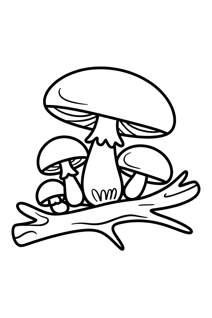 shelf fungi branch cluster coloring pages