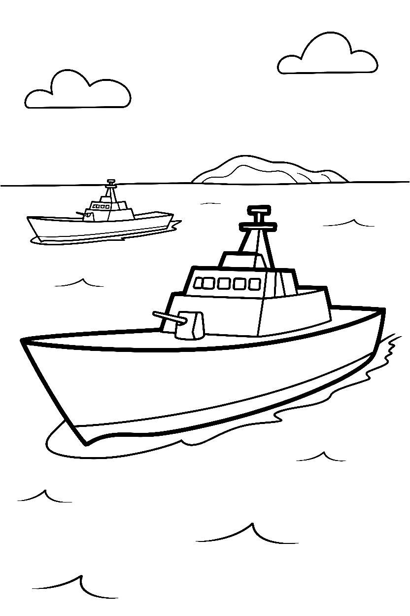 ship military patrol coloring pages