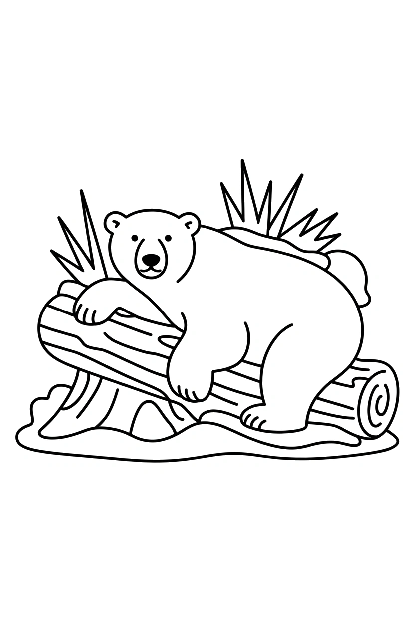 snow log resting coloring pages snow log resting coloring pages