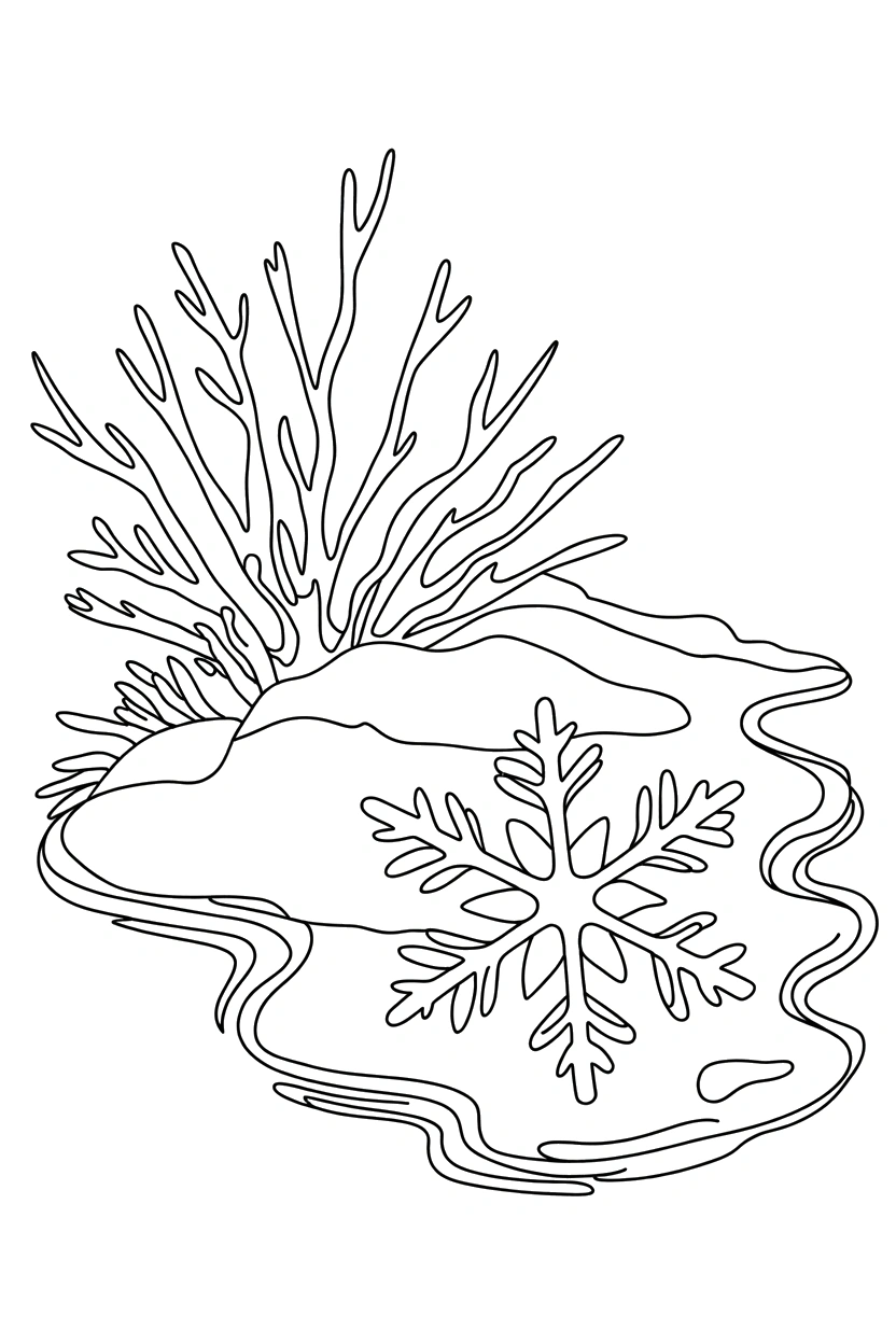 snowflake arranging puddle drawing