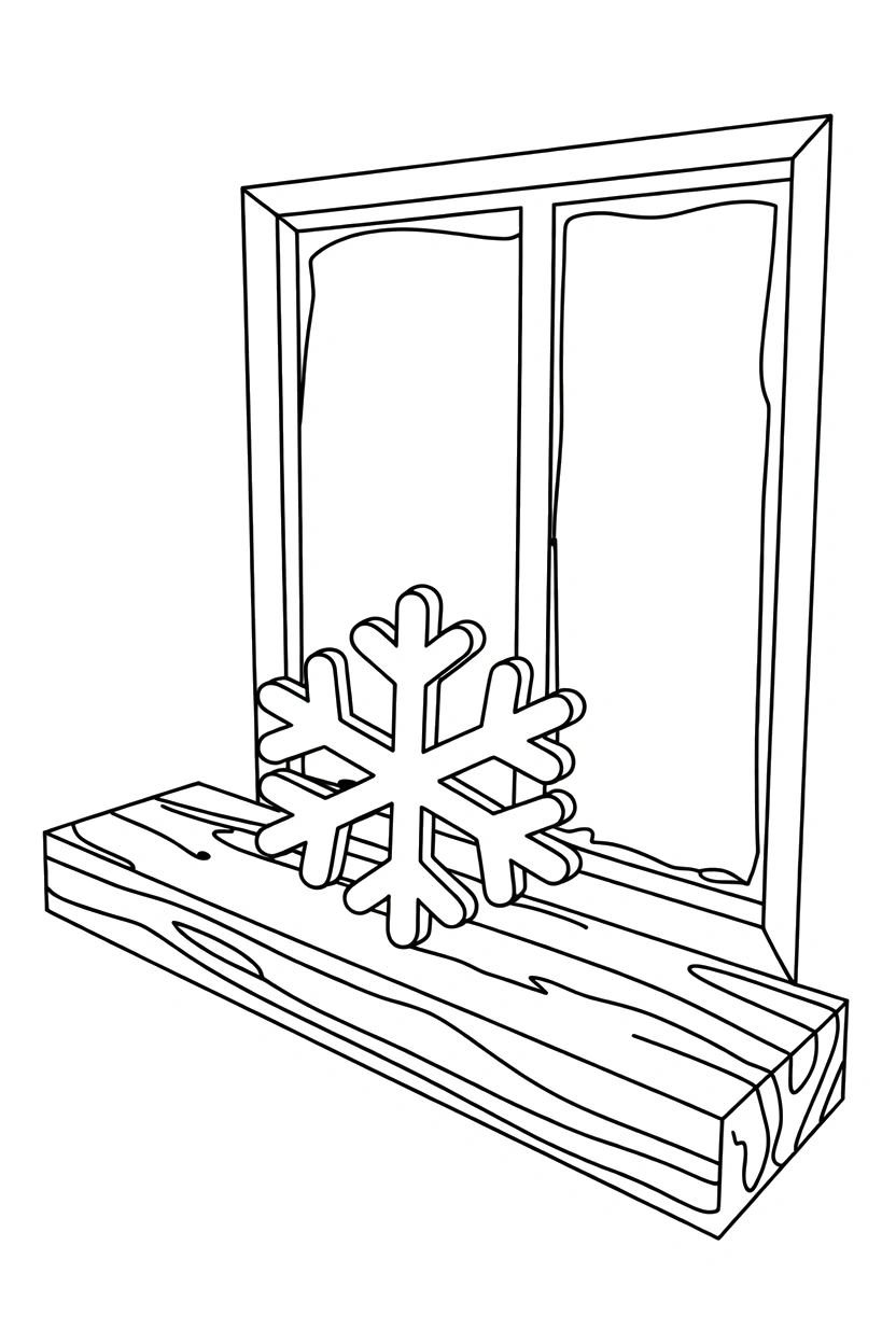 snowflake reaching window coloring pages