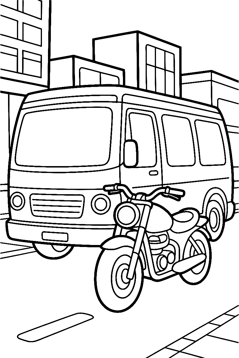 sportbike city street coloring pages