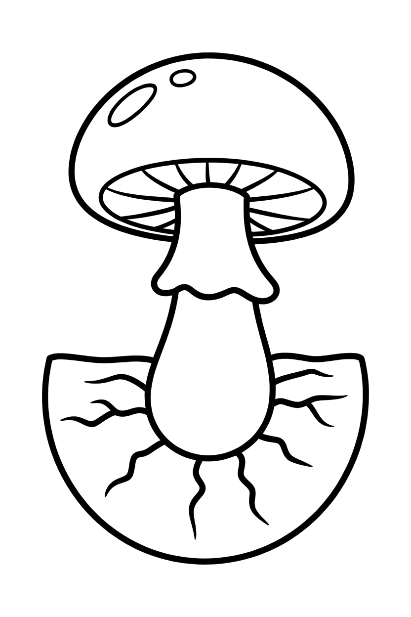 sprouting mushroom soil break coloring pages