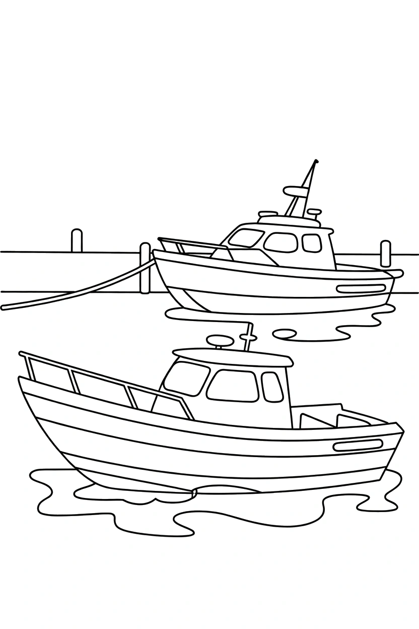 stacking boat marina pier printable sheet