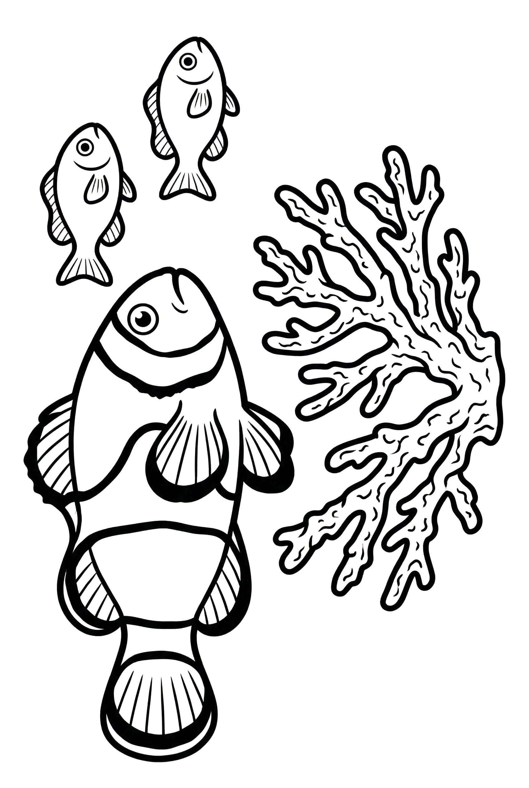 stacking clownfish coral branch coloring pages