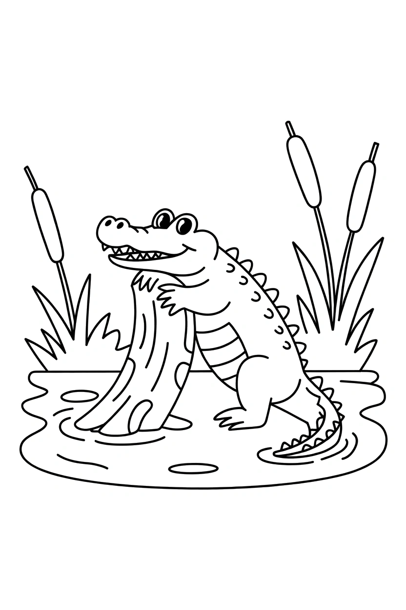 stacking crocodile log coloring page stacking crocodile log coloring page