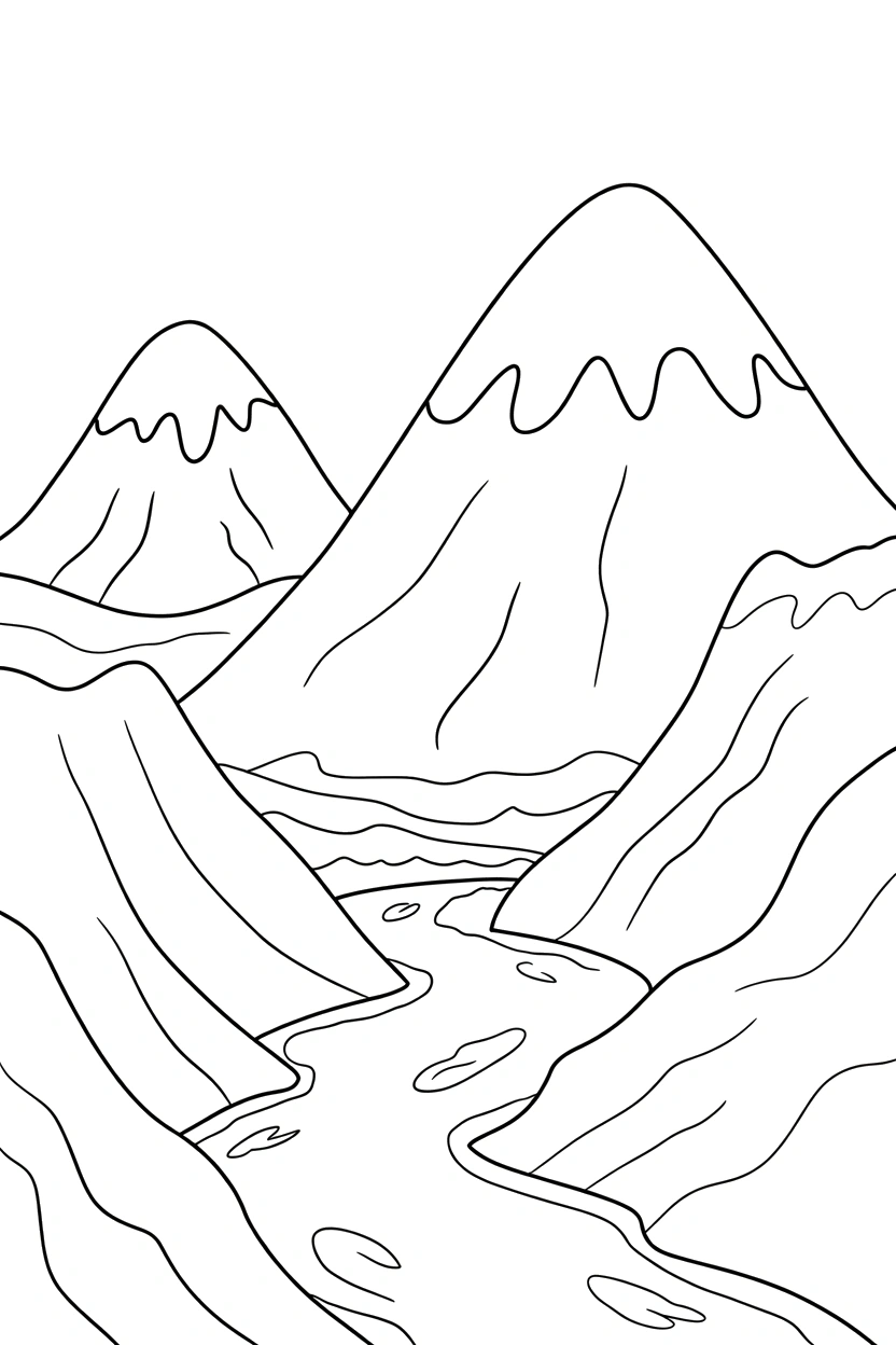 stacking mountain river gap printable sheet