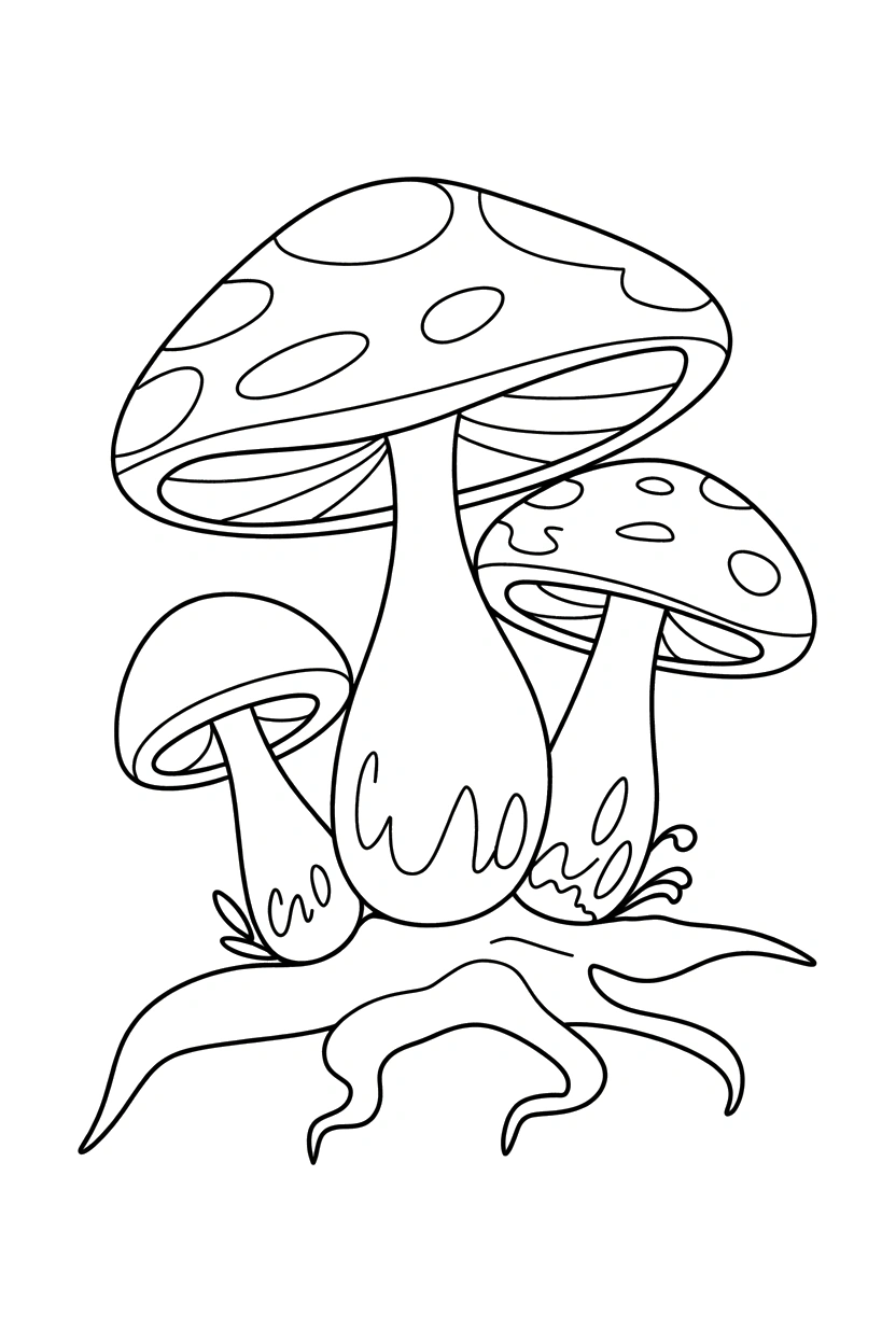 stacking mushroom root cluster coloring pages