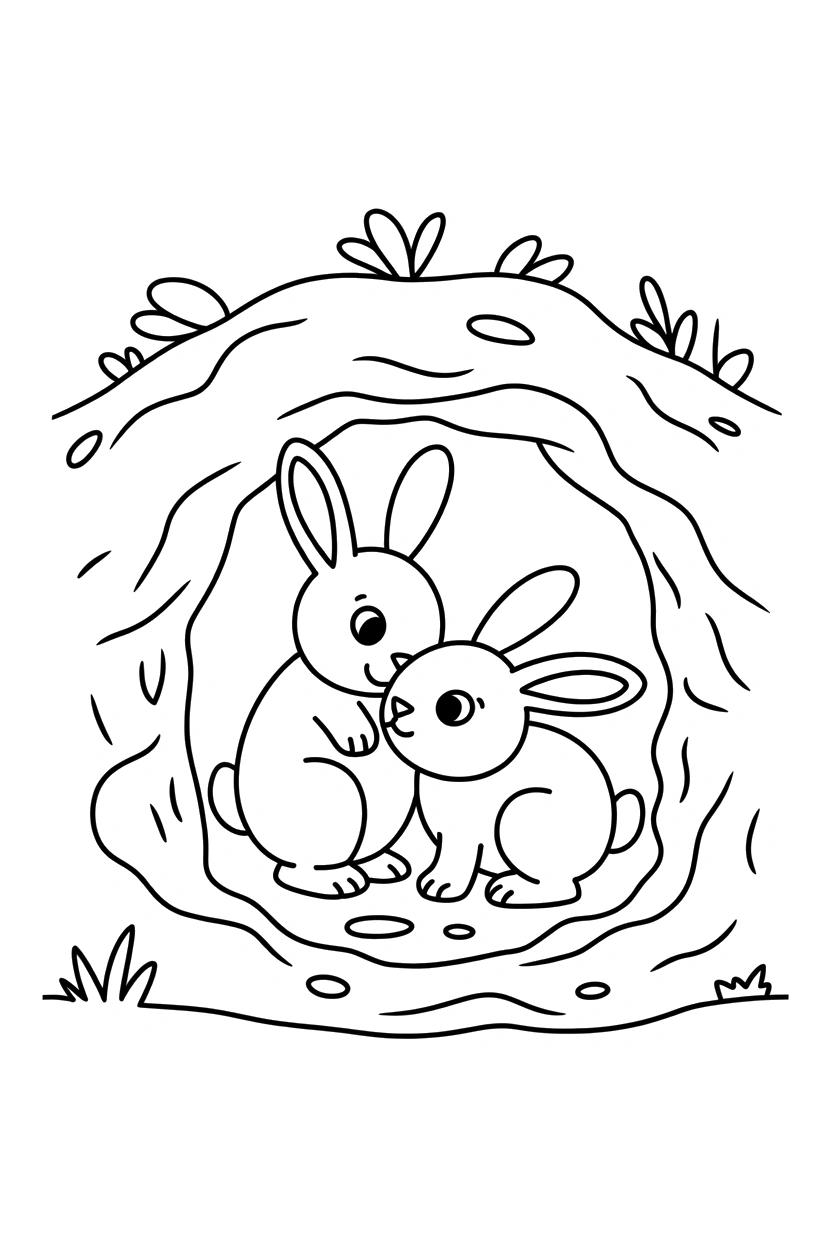 stacking rabbit burrow entrance printable sheet