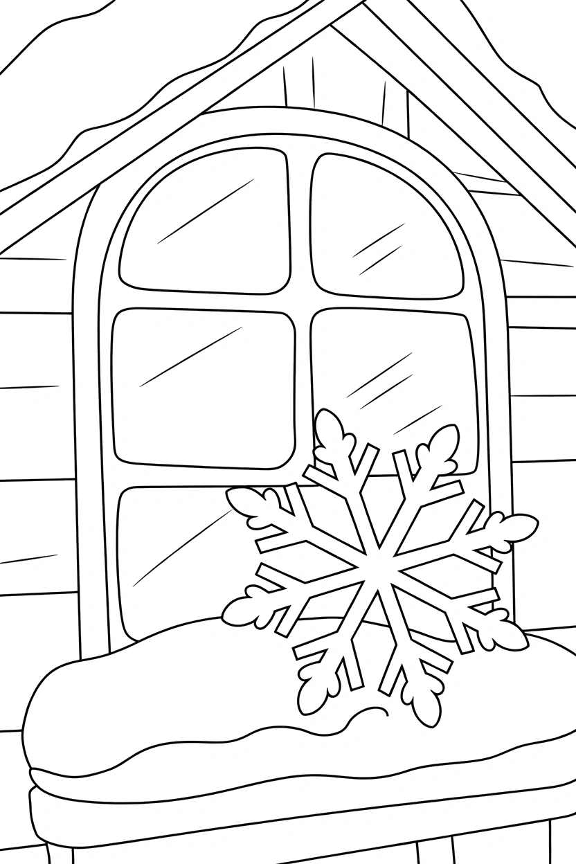 stacking round window cottage coloring pages
