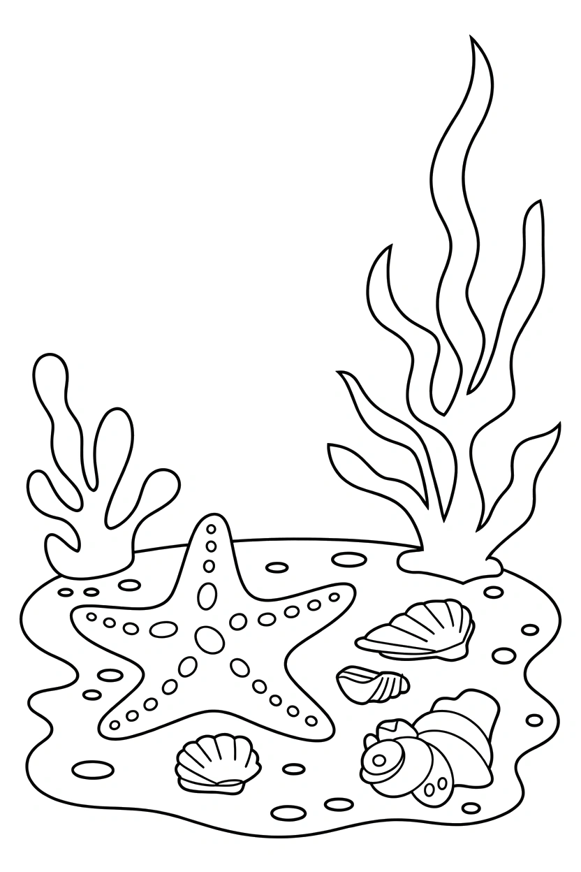 starfish arranging shells sand coloring pages starfish arranging shells sand coloring pages