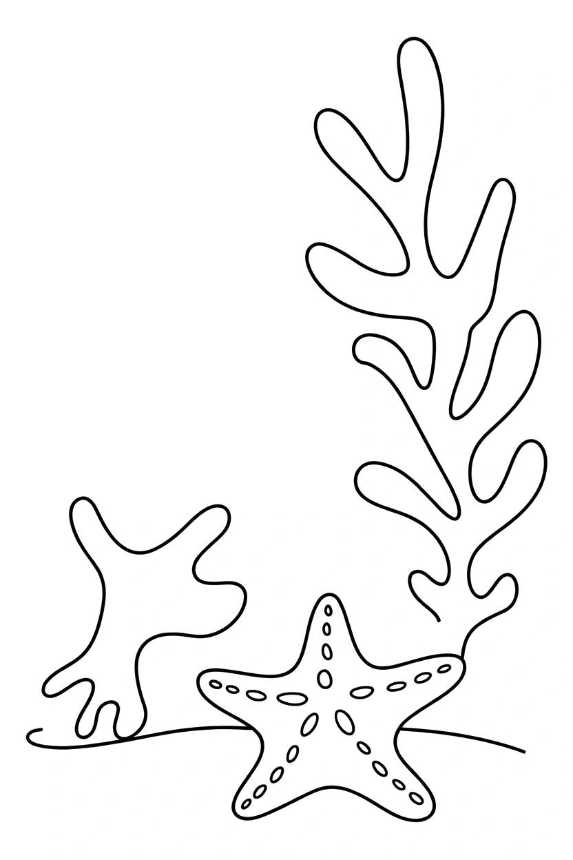 starfish reaching kelp strands coloring pages starfish reaching kelp strands coloring pages