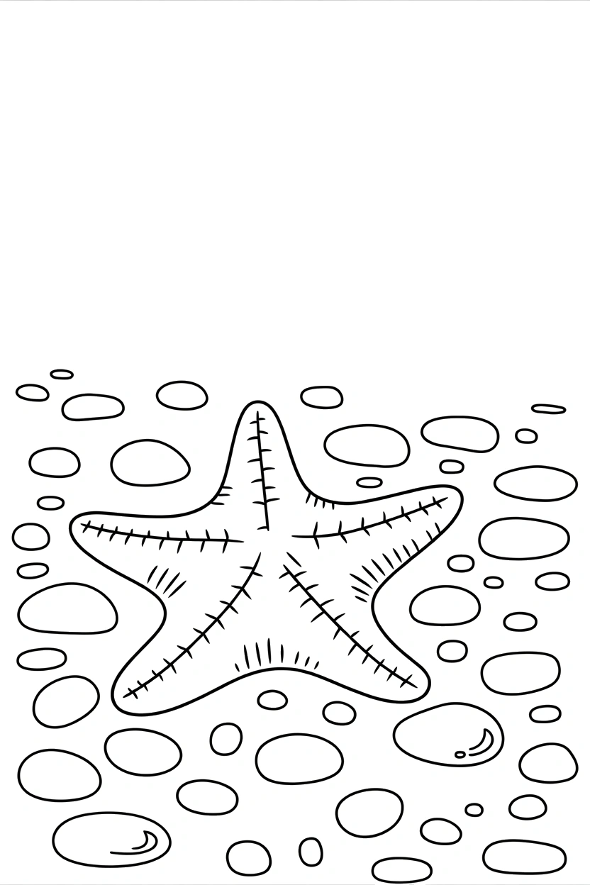 starfish resting smooth pebbles coloring pages starfish resting smooth pebbles coloring pages