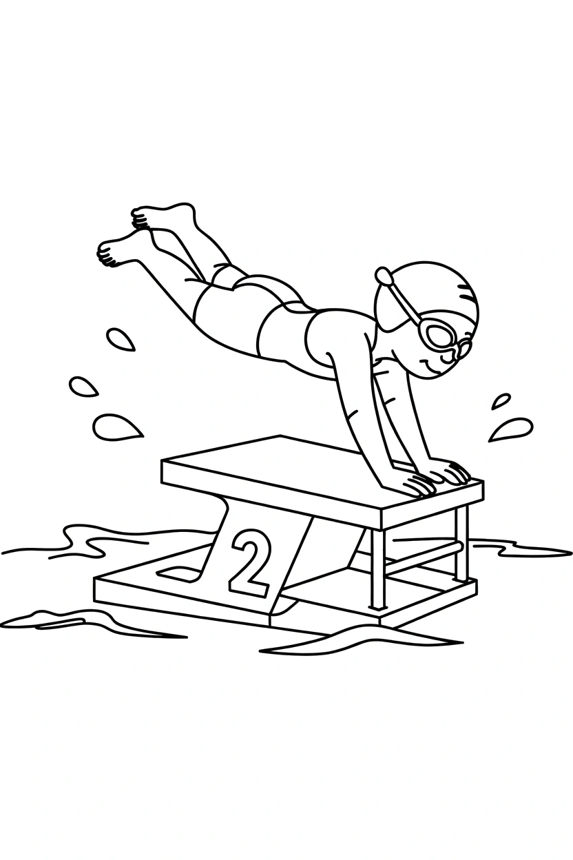 starting block lane numbers drawing