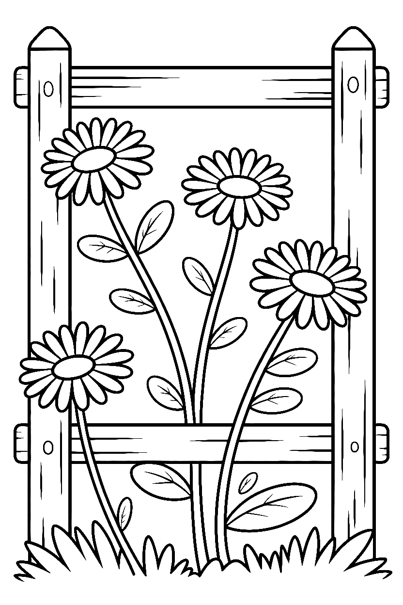 stems climbing garden lattice coloring pages