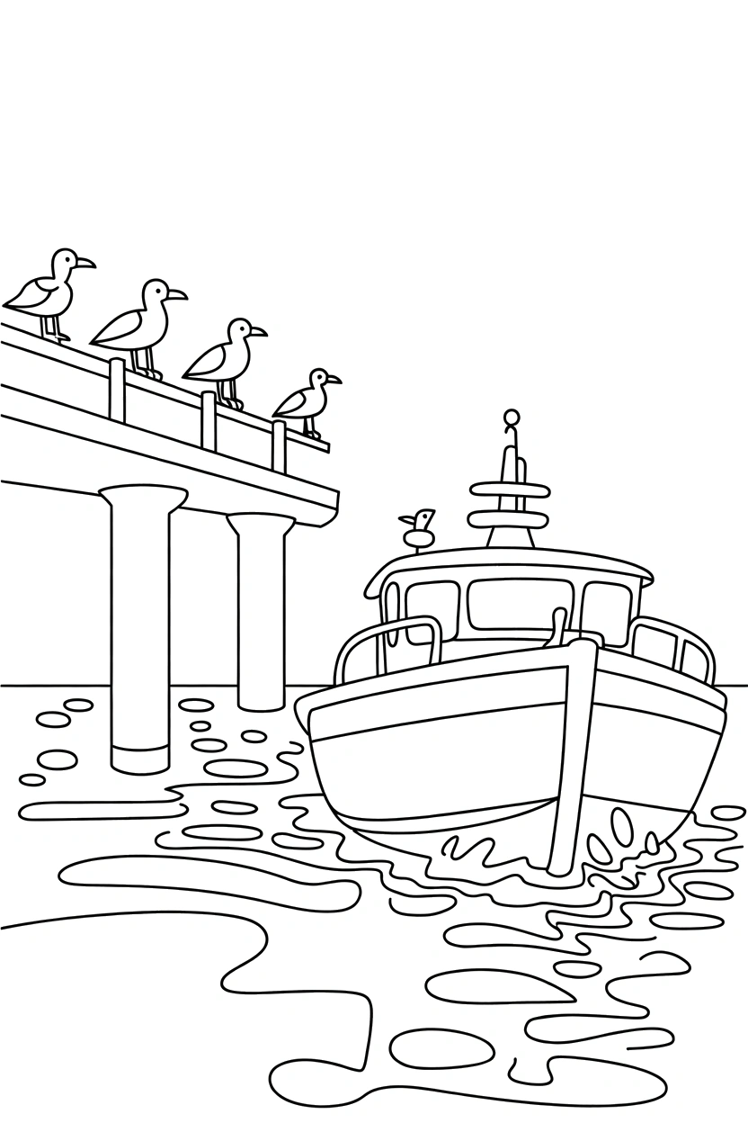 stone pier seagull rail drawing