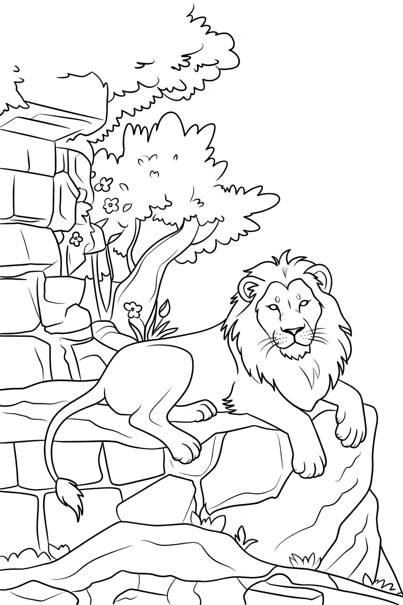 stone wall resting coloring pages