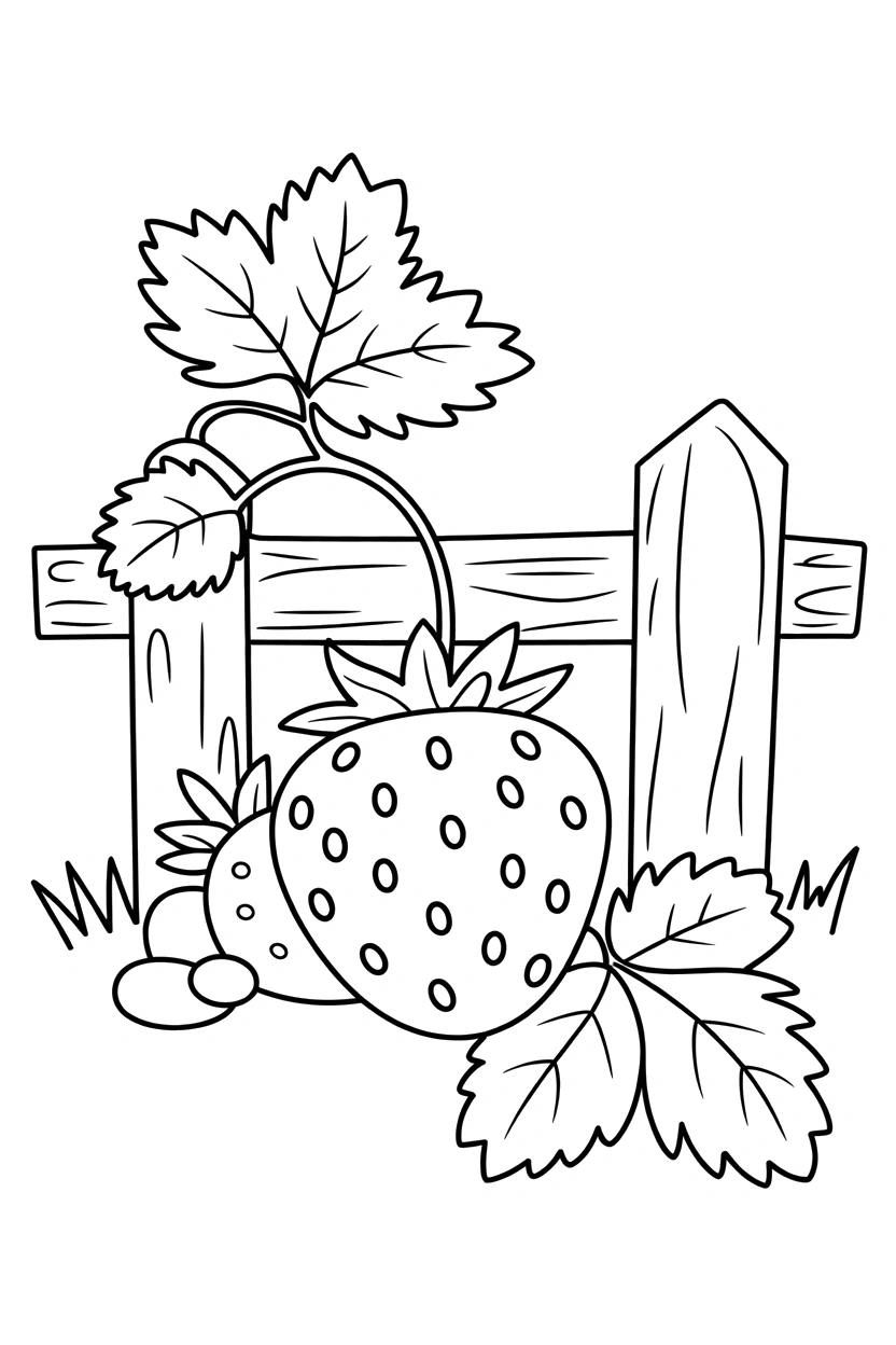 strawberry fence post coloring pages