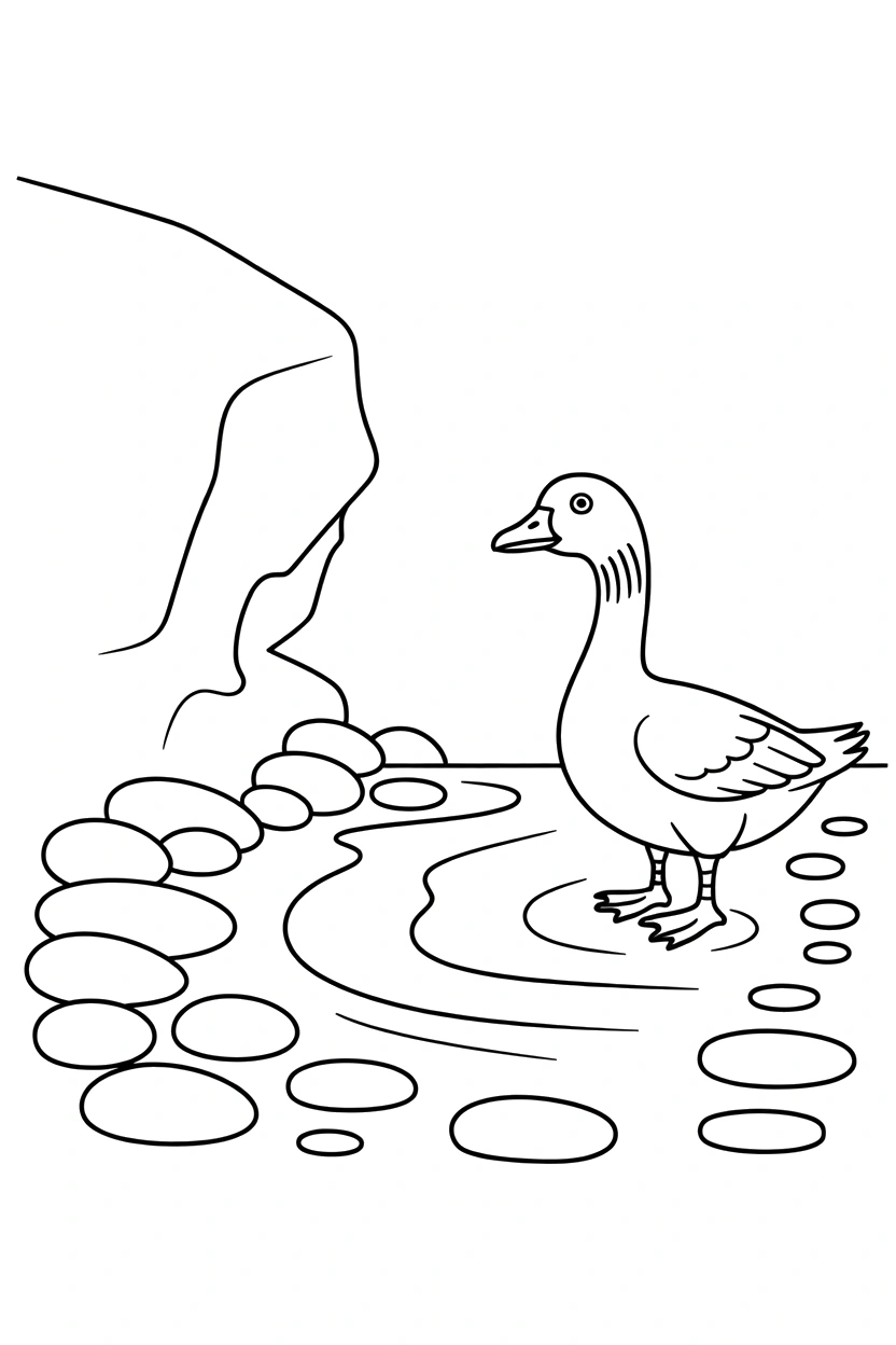 stream rock peeking coloring pages
