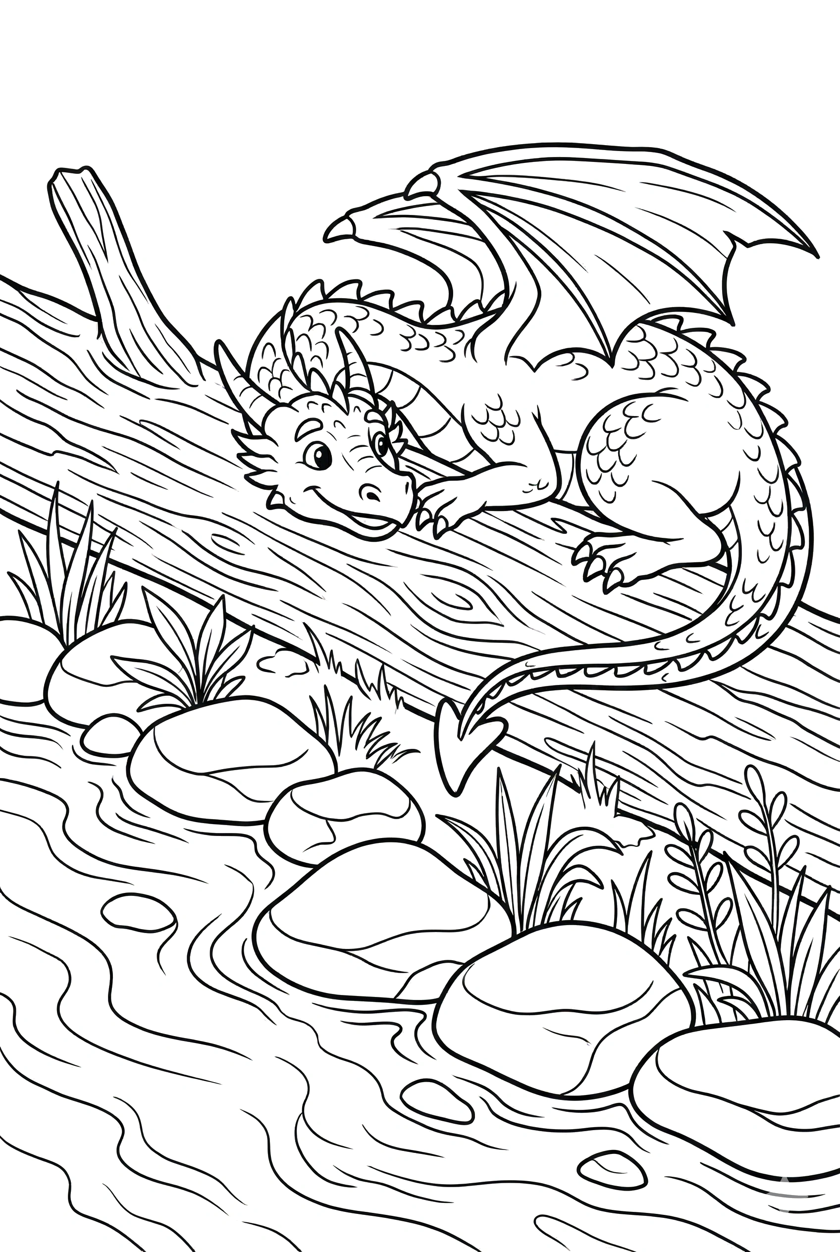 streamside log resting coloring pages streamside log resting coloring pages