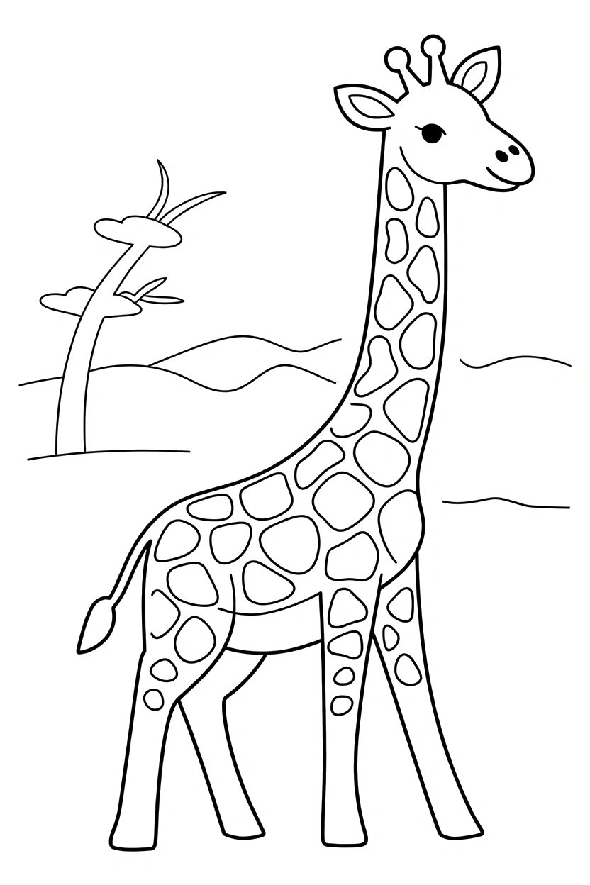 stretched neck branch cluster coloring pages