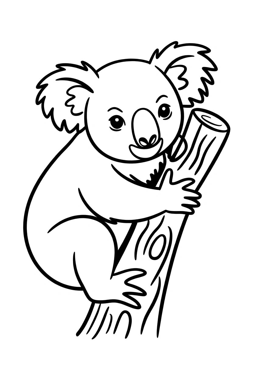 stump with leaning koala coloring pages stump with leaning koala coloring pages