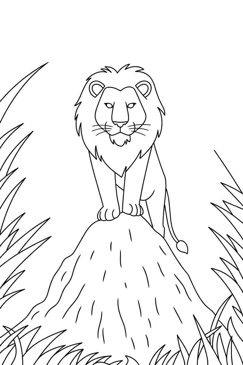 termite mound lion stacking coloring pages