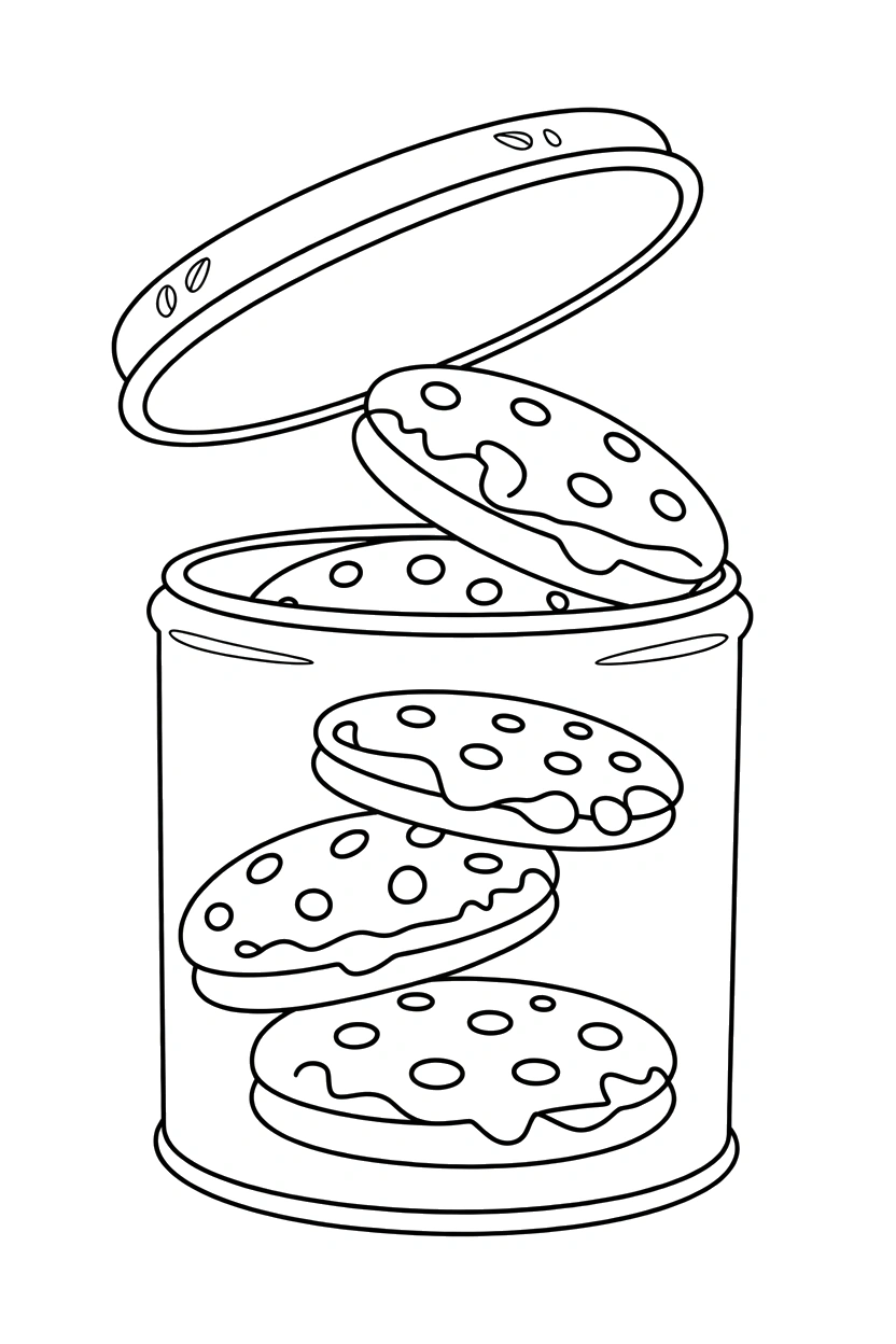 tin cookie stack coloring page