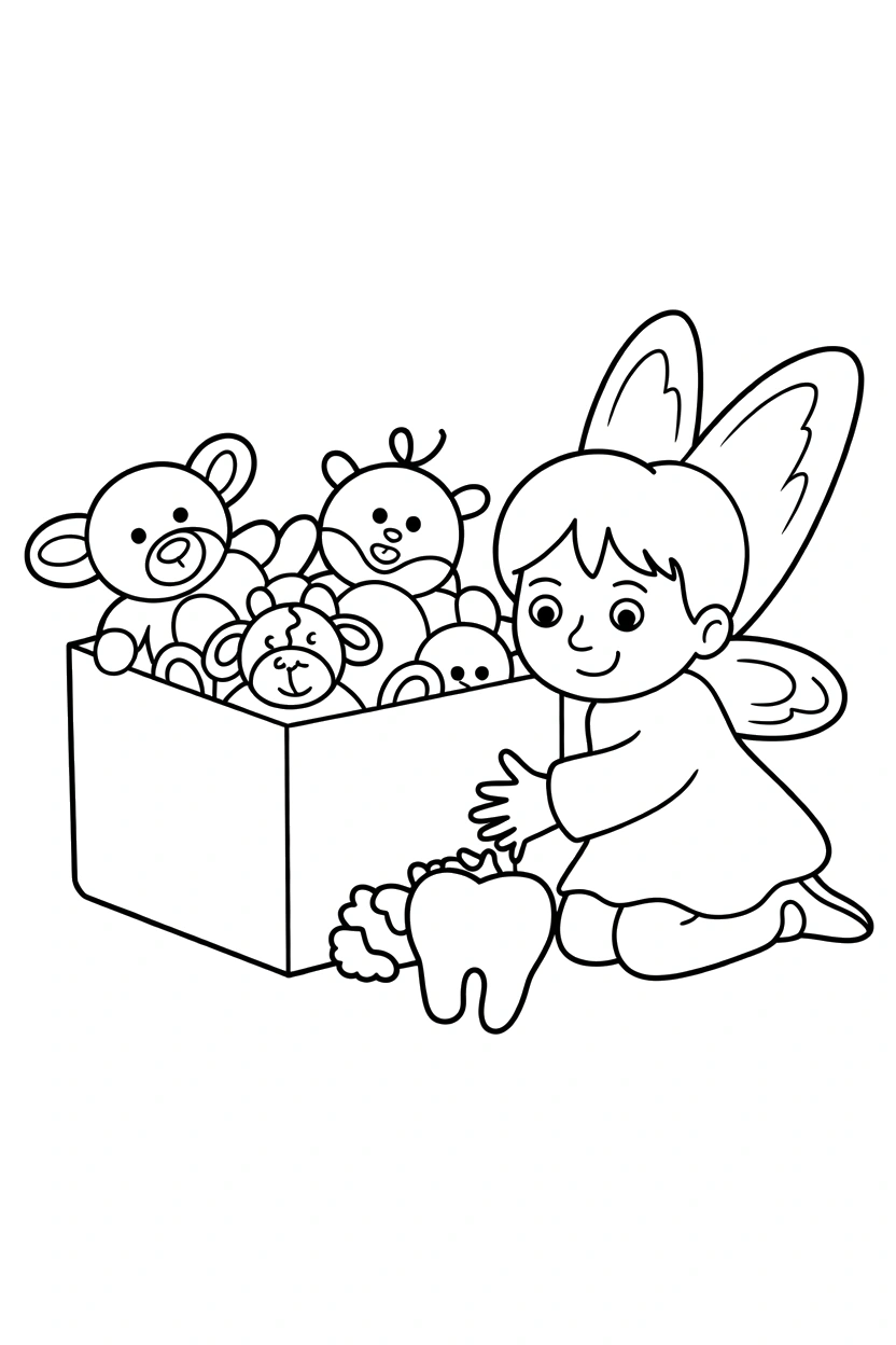 toy box scene with animals printable sheet