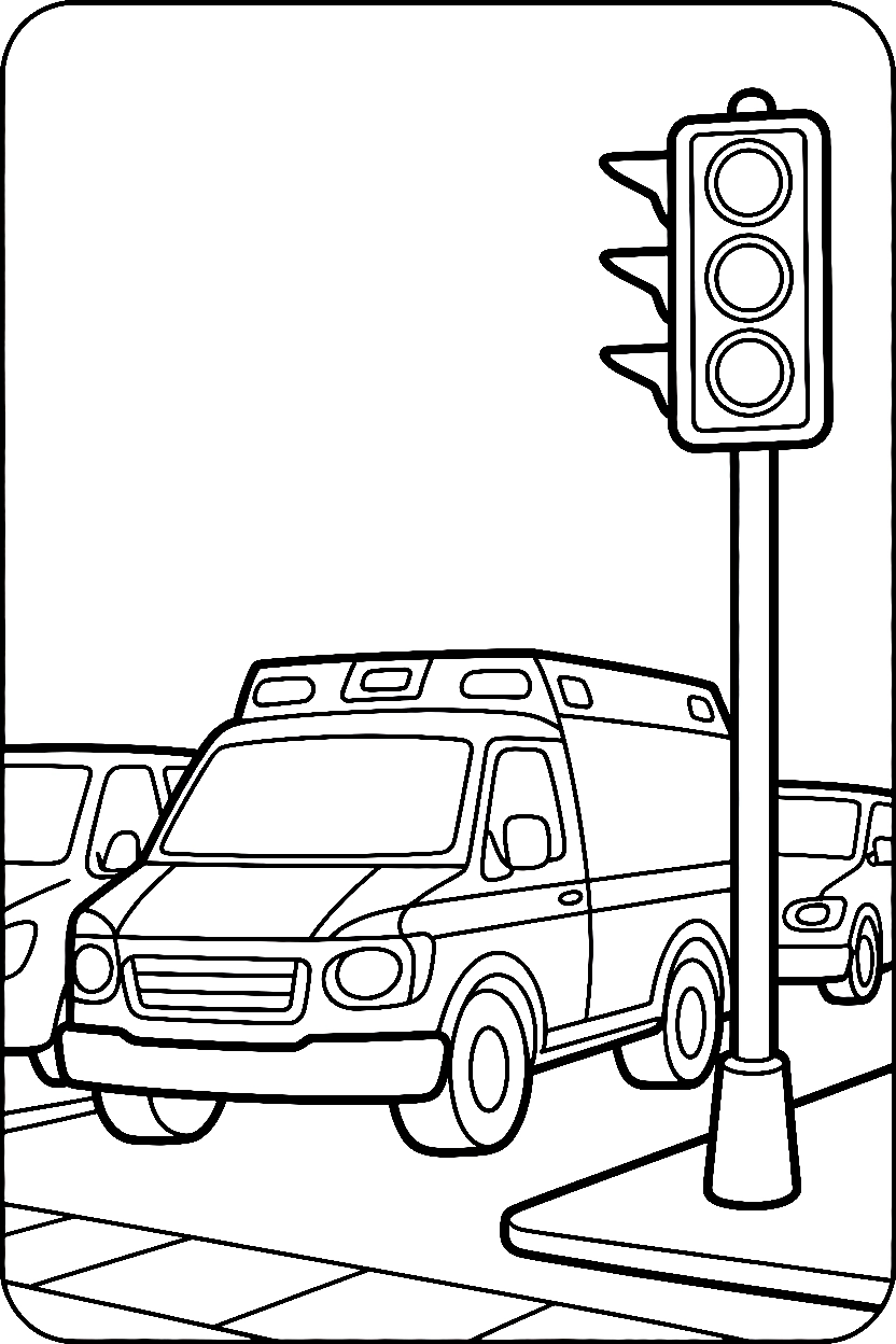 traffic signal ambulance drawing