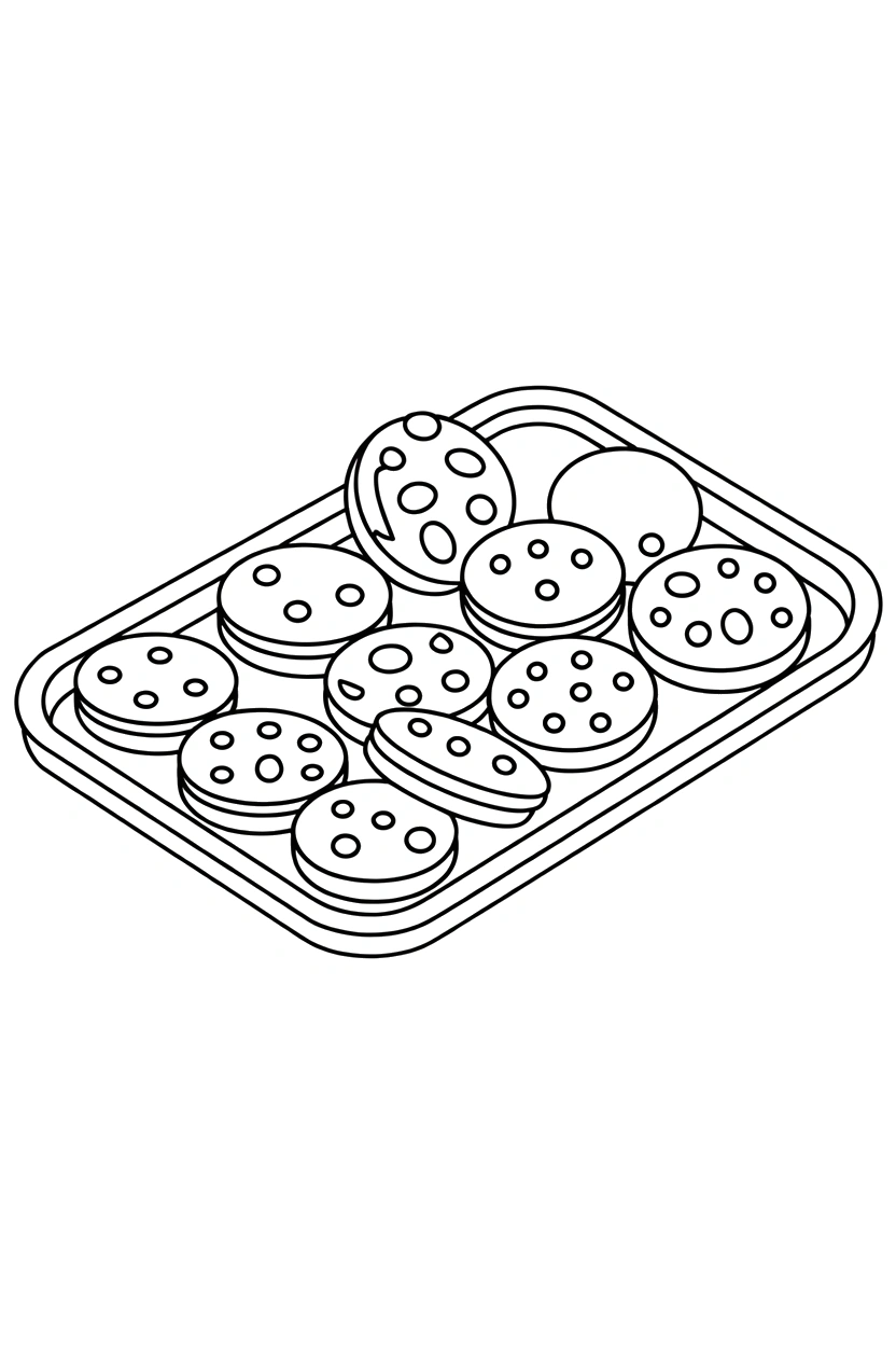 tray cookie rows coloring pages
