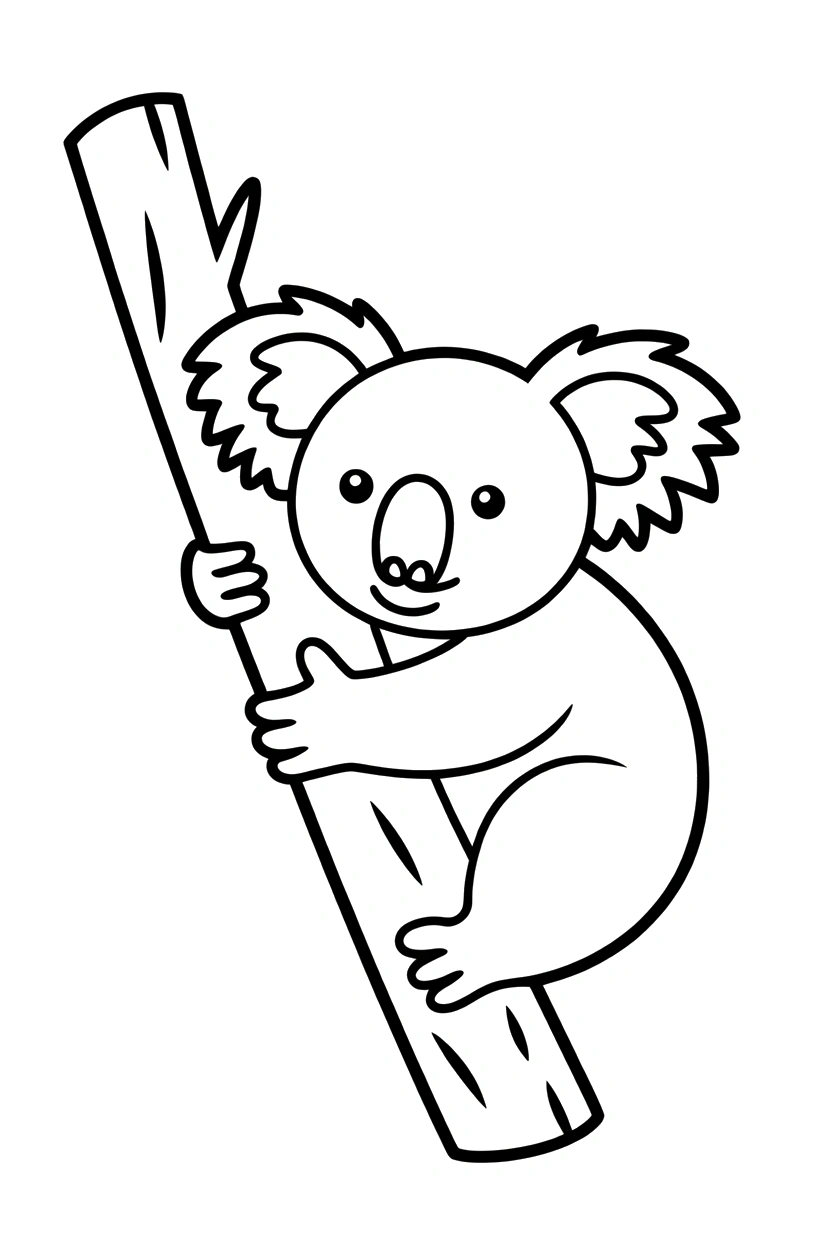 tree fork resting koala drawing tree fork resting koala drawing